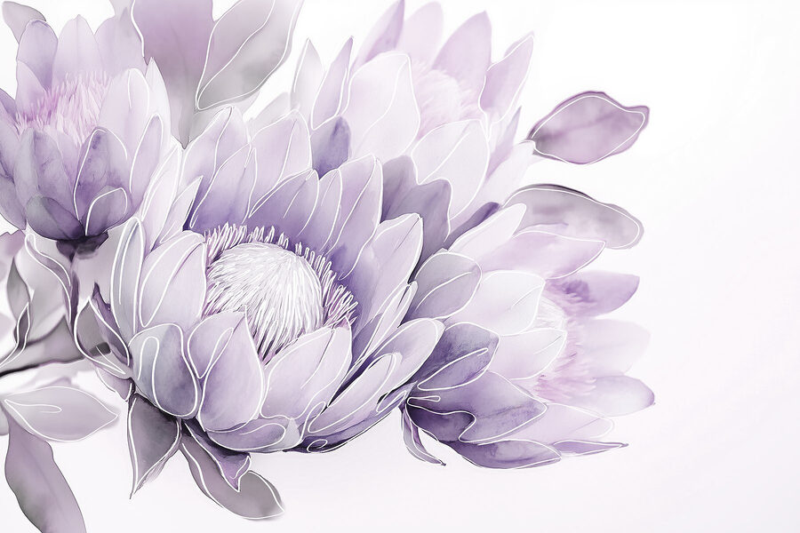 Flores delicadas em tons suaves