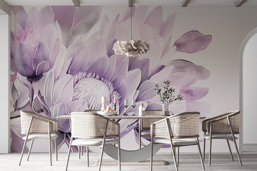 Flores delicadas em tons suaves