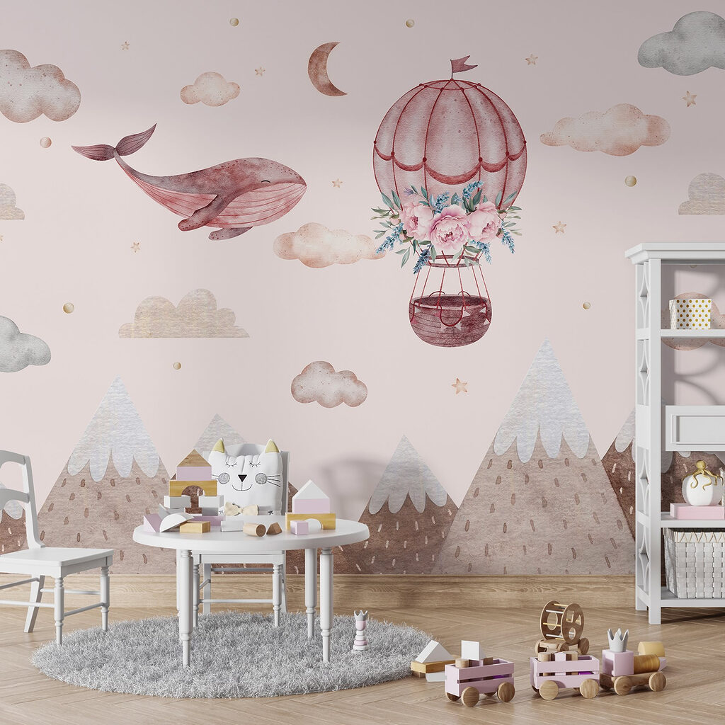 Whale and a hot air balloon