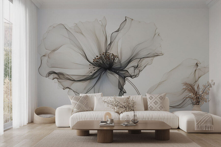 Flor em material transparente