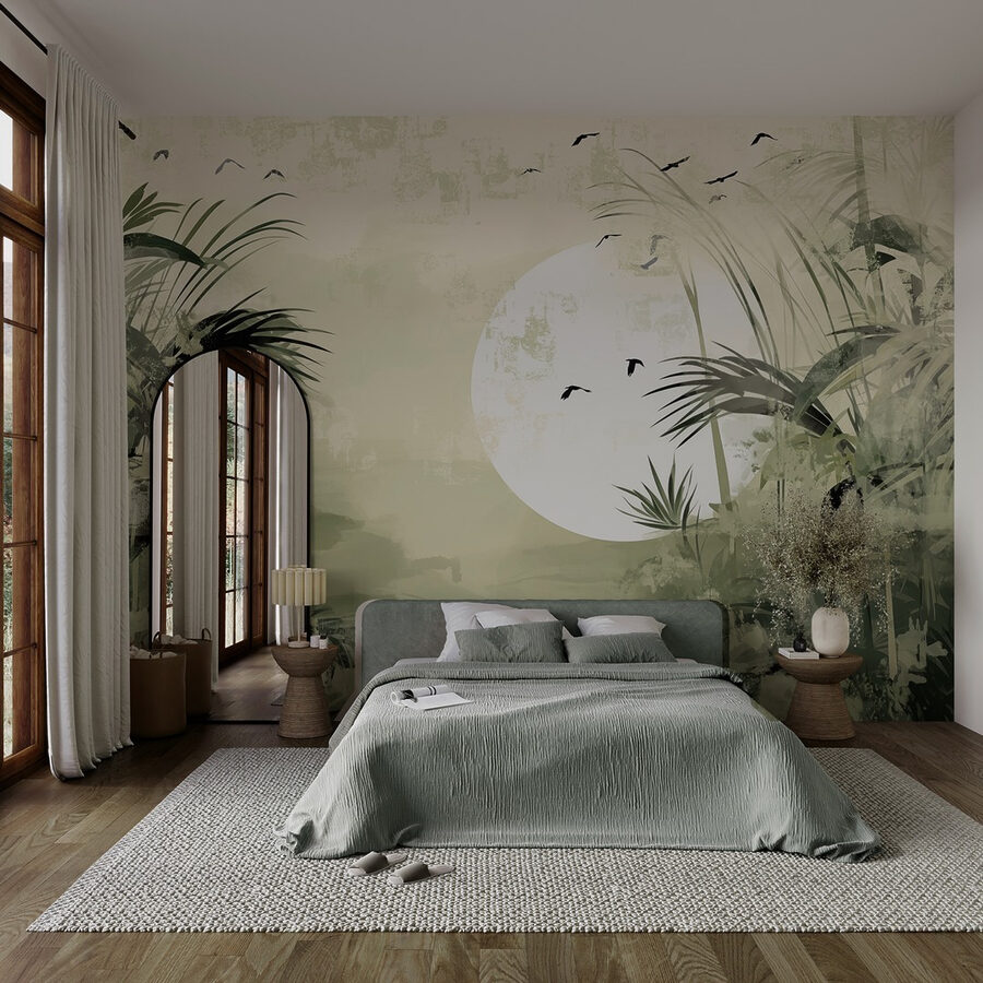 Pintura de uma floresta tropical