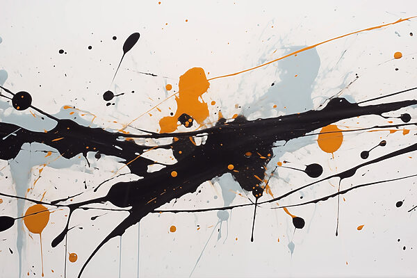 Salpicos de tinta preta e laranja Salpicos de tinta preta e laranja