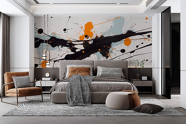 Salpicos de tinta preta e laranja Salpicos de tinta preta e laranja