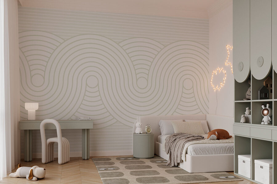 Linhas brancas e cinzentas sobre um fundo branco