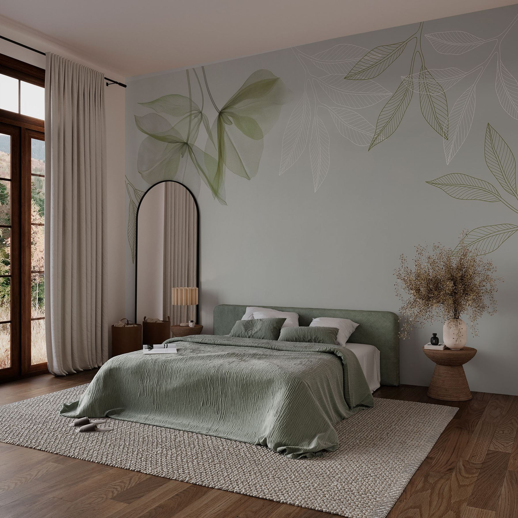 Gentle leaves in soft hues