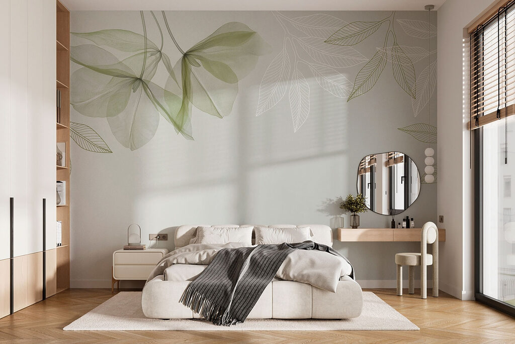 Gentle leaves in soft hues
