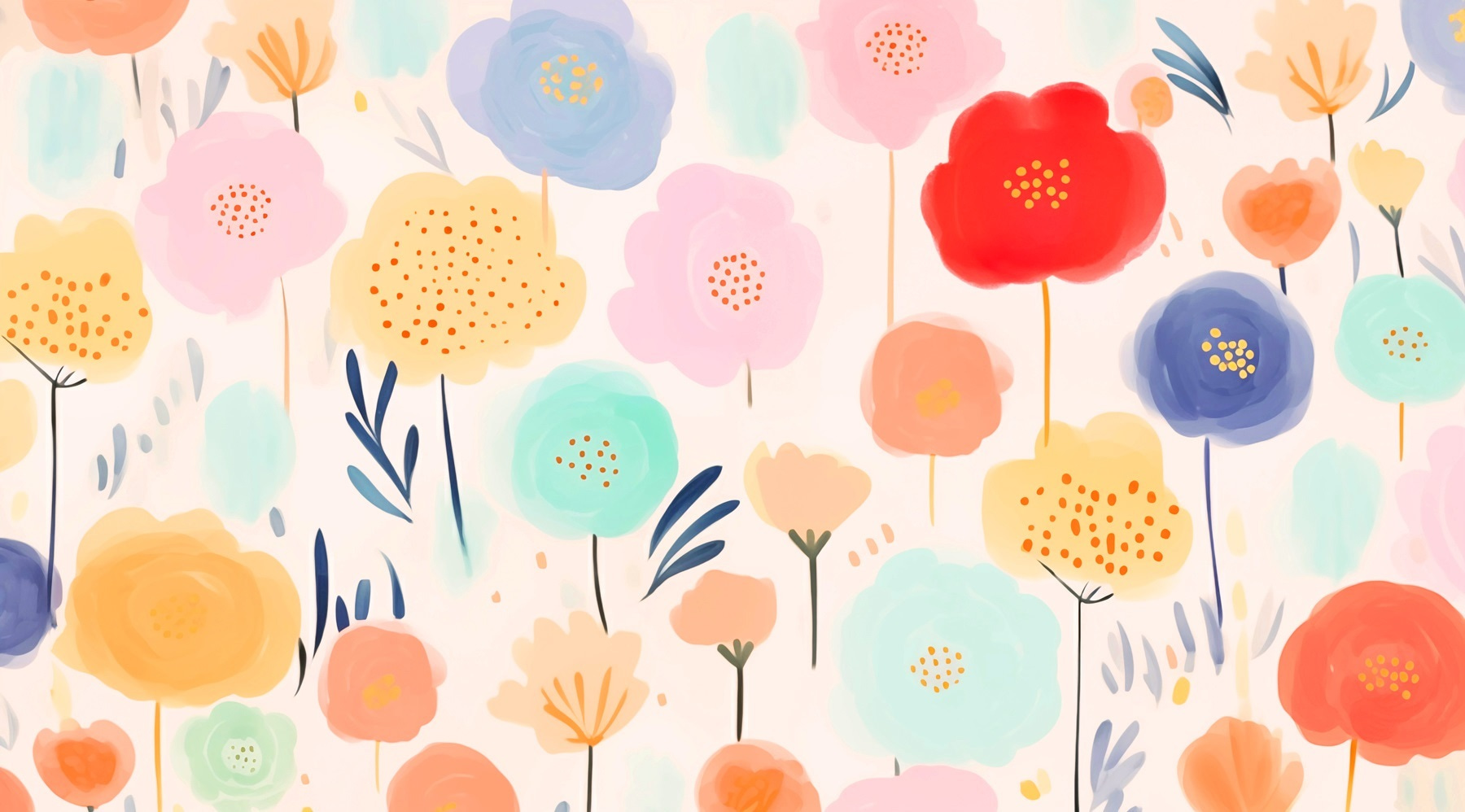 Colorful flowers on a white background