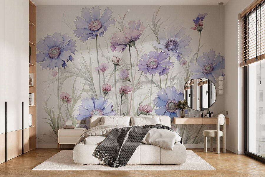 Pintura de flores sobre um fundo branco Pintura de flores sobre um fundo branco