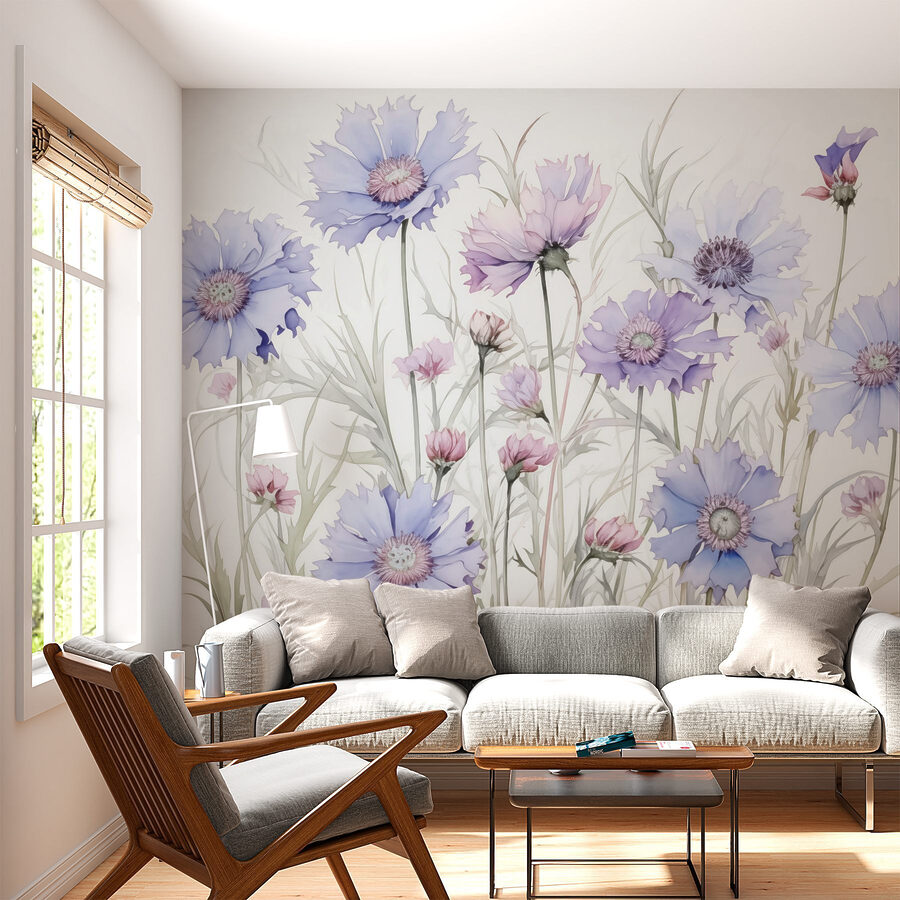 Pintura de flores sobre um fundo branco Pintura de flores sobre um fundo branco