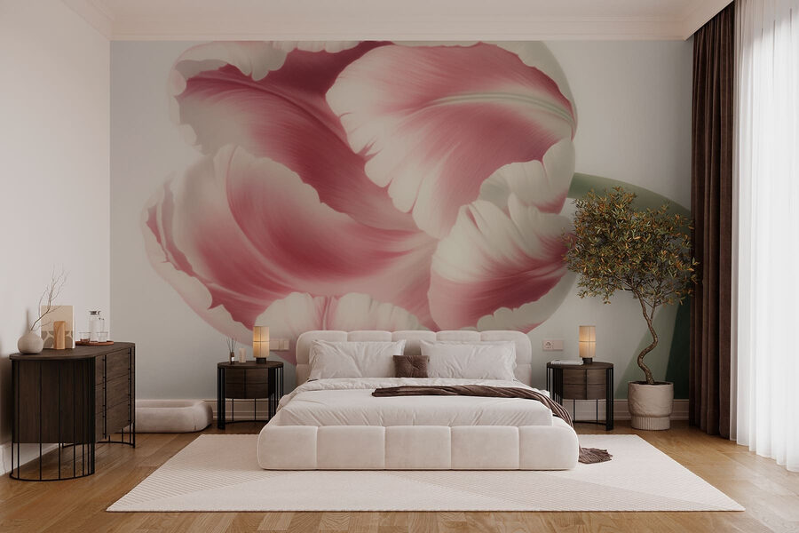 Delicada tulipa cor-de-rosa em flor