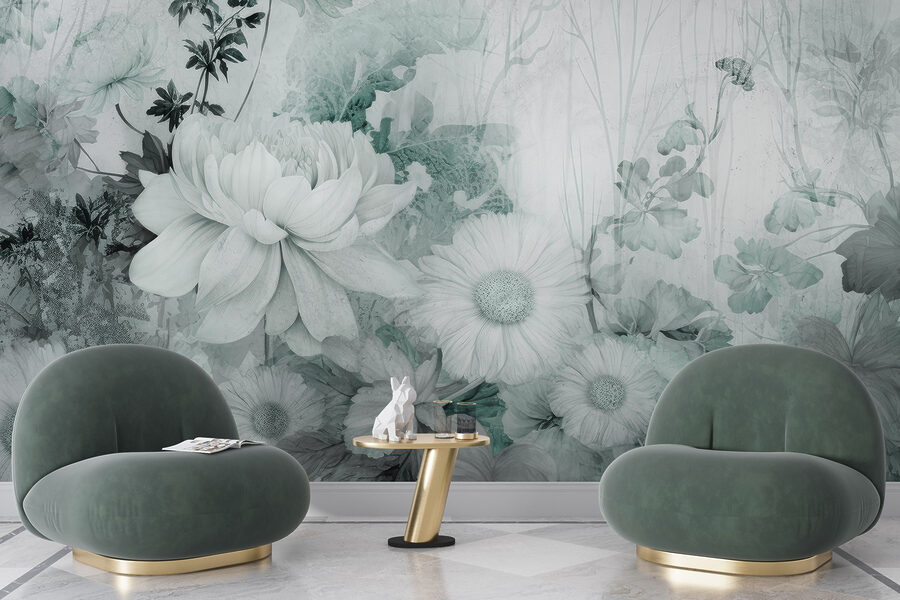 Flores delicadas em tons suaves