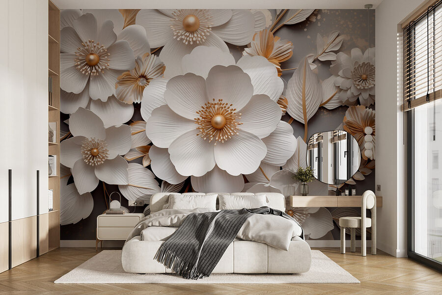 Flores de papel elegantes em tons suaves