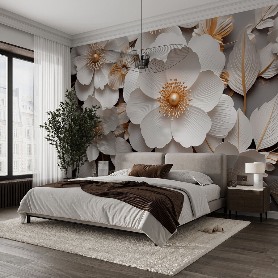 Flores de papel elegantes em tons suaves
