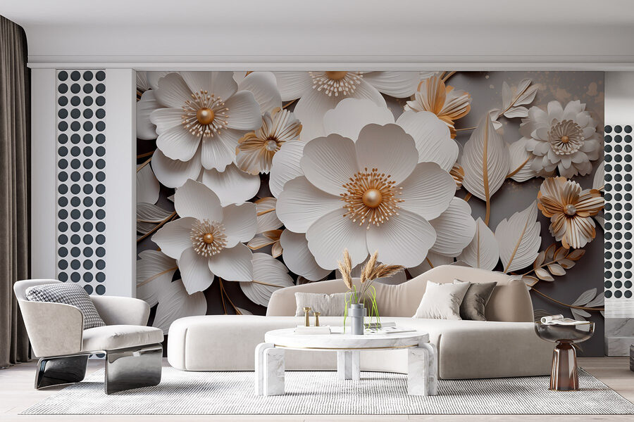 Flores de papel elegantes em tons suaves