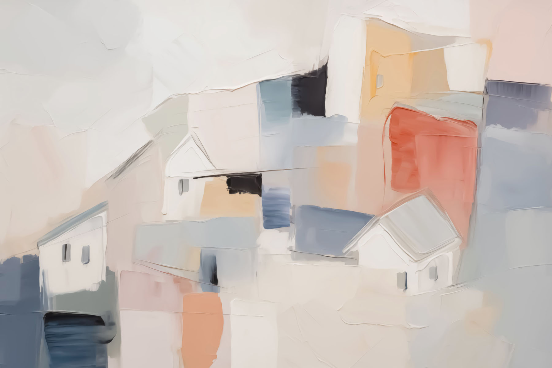 Painting of houses in different colors