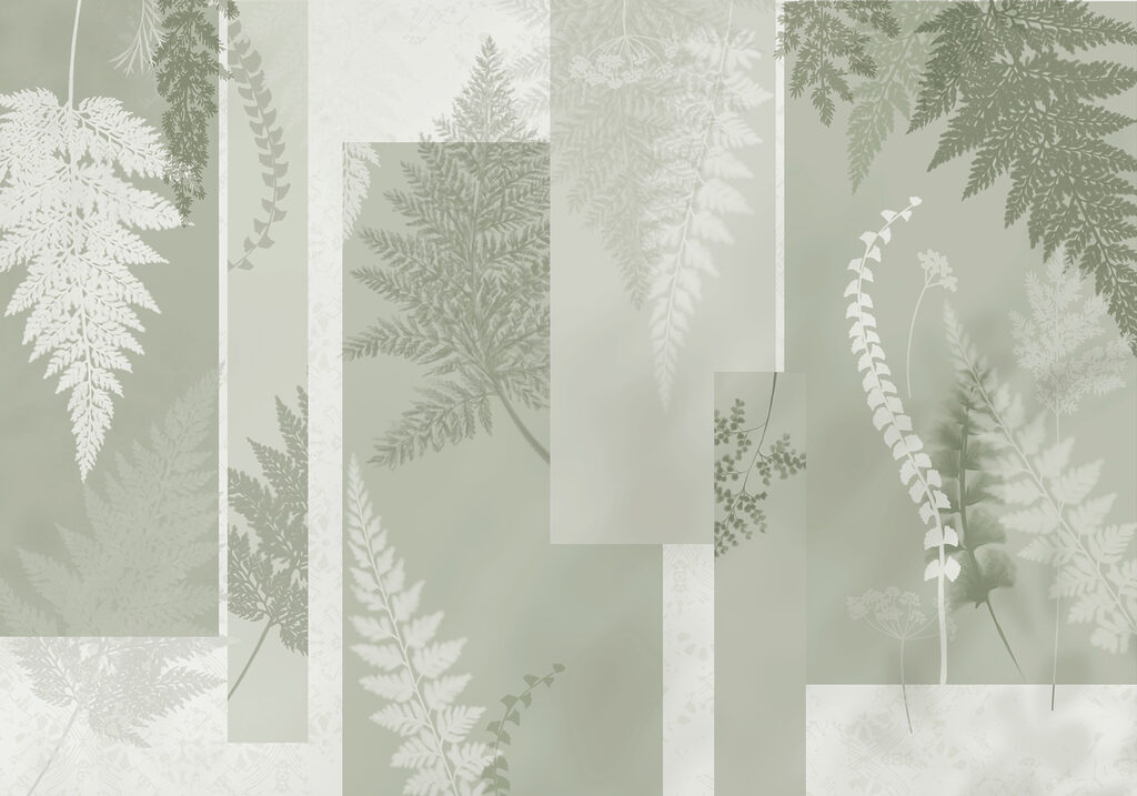 Natural patterns in soft green hues