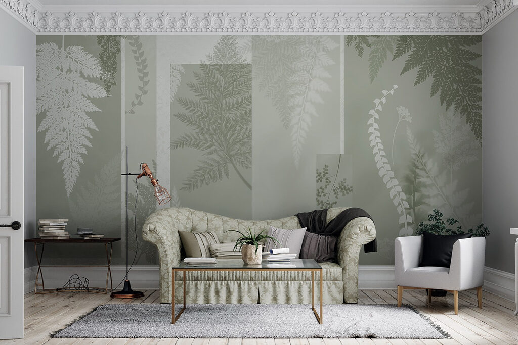 Natural patterns in soft green hues