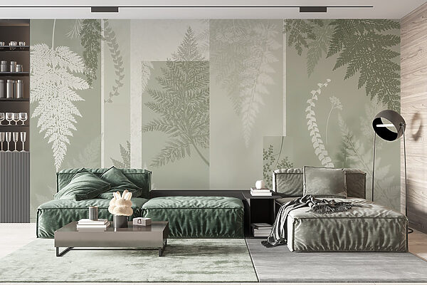 Natural patterns in soft green hues