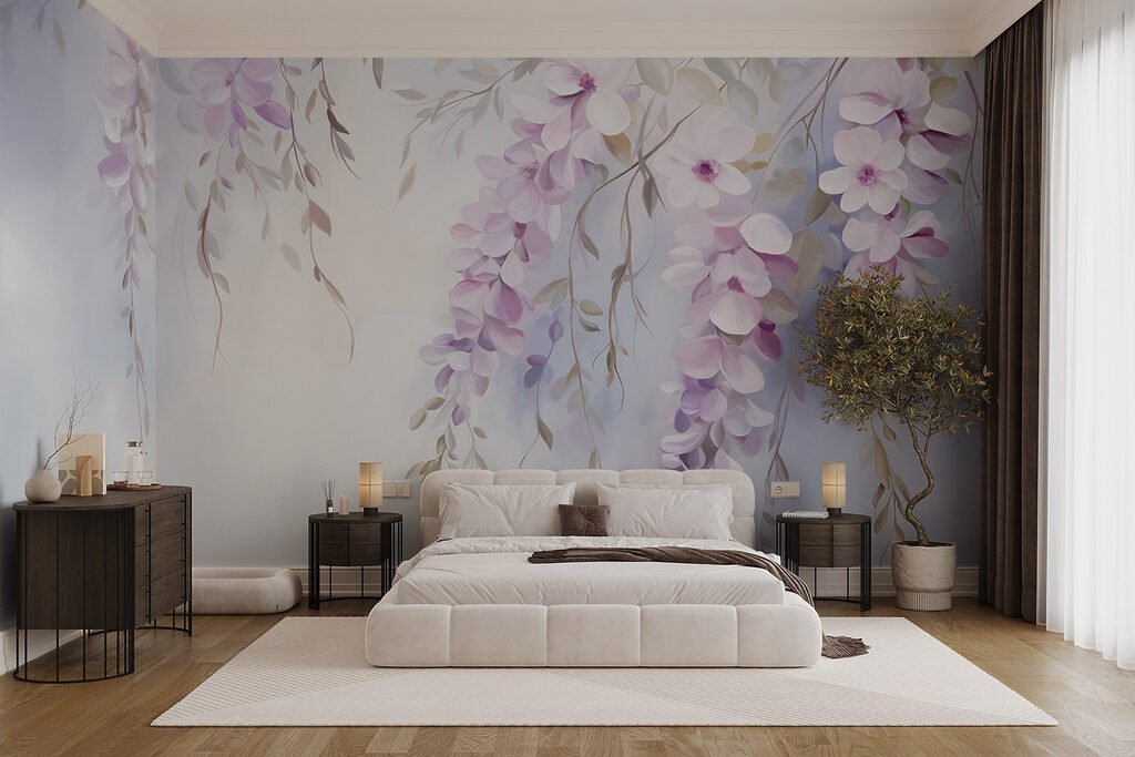 Painting of flowers on a branch Painting of flowers on a branch