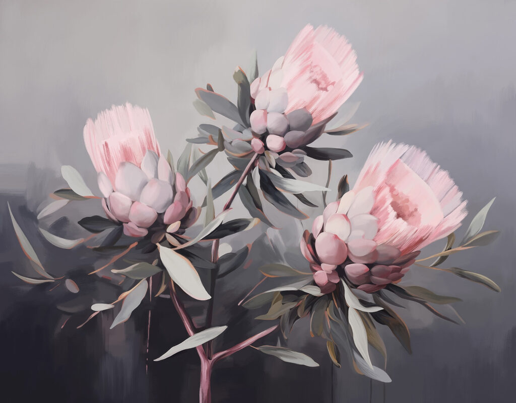 Pintura de flores cor-de-rosa Pintura de flores cor-de-rosa