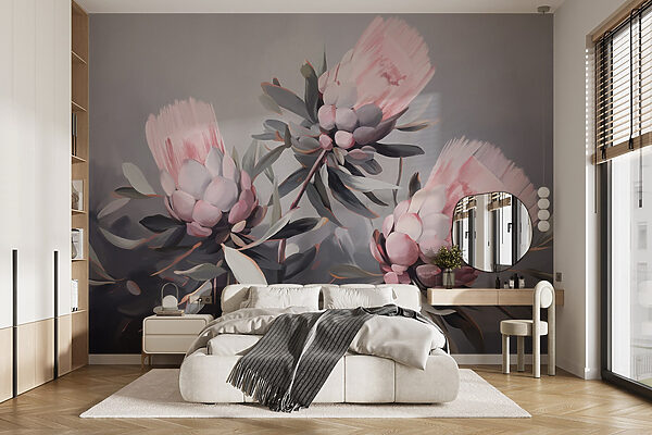 Pintura de flores cor-de-rosa Pintura de flores cor-de-rosa
