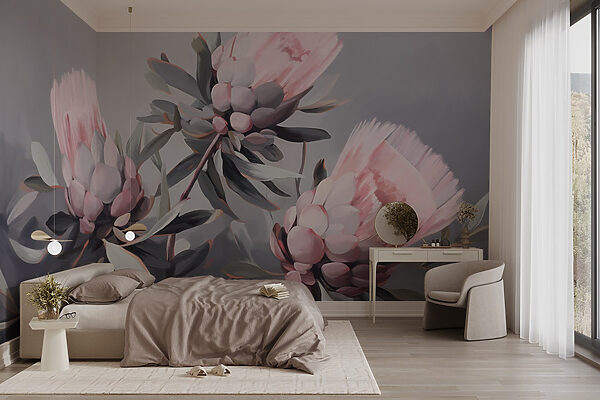 Pintura de flores cor-de-rosa Pintura de flores cor-de-rosa