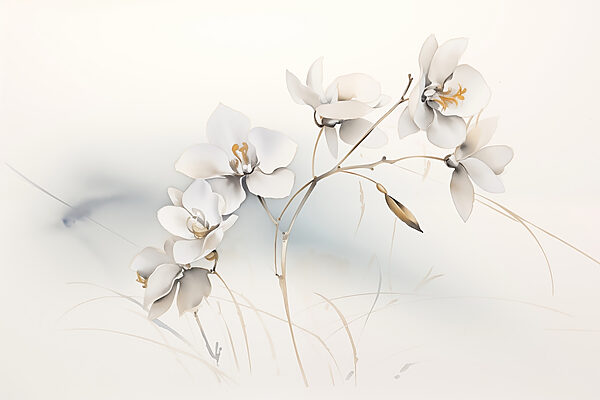 Flores brancas num ramo Flores brancas num ramo