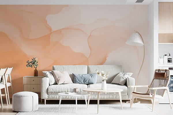 Soft waves of warm hues blend Soft waves of warm hues blend