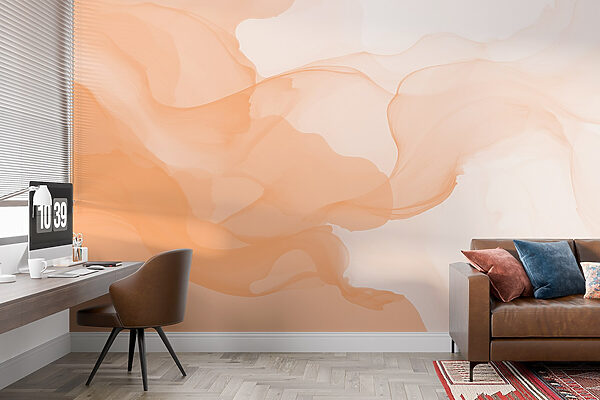 Soft waves of warm hues blend Soft waves of warm hues blend