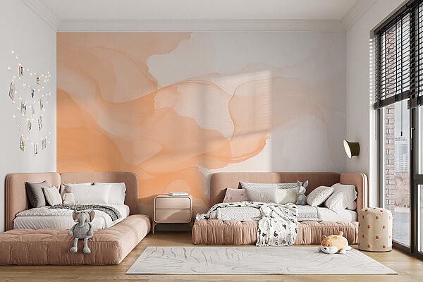 Soft waves of warm hues blend Soft waves of warm hues blend