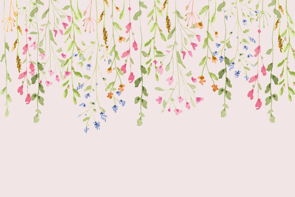 Pintura de flores e folhas Pintura de flores e folhas