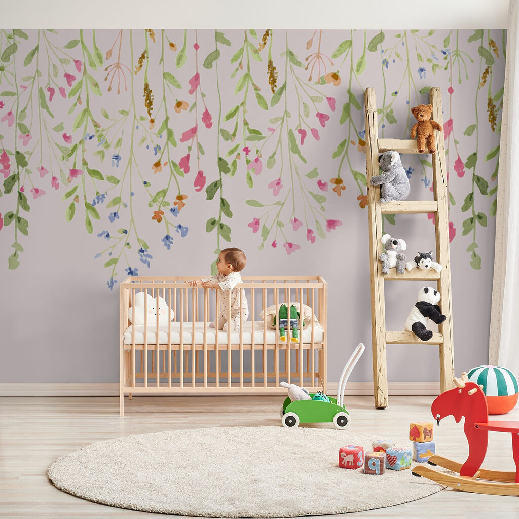 Painting of flowers and leaves