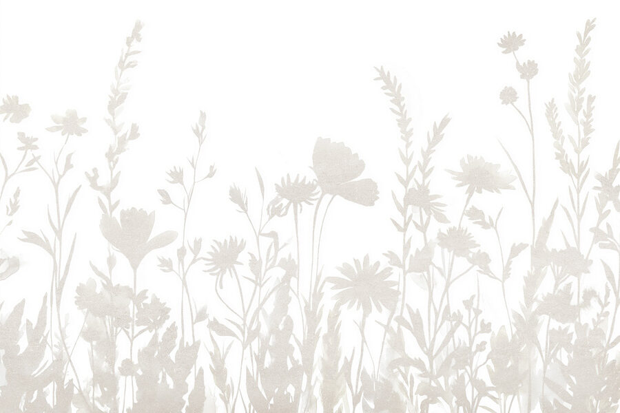 Fundo branco com flores