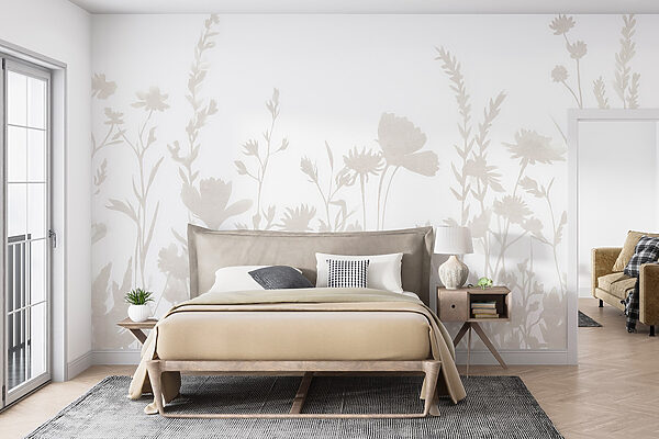 Fundo branco com flores Fundo branco com flores