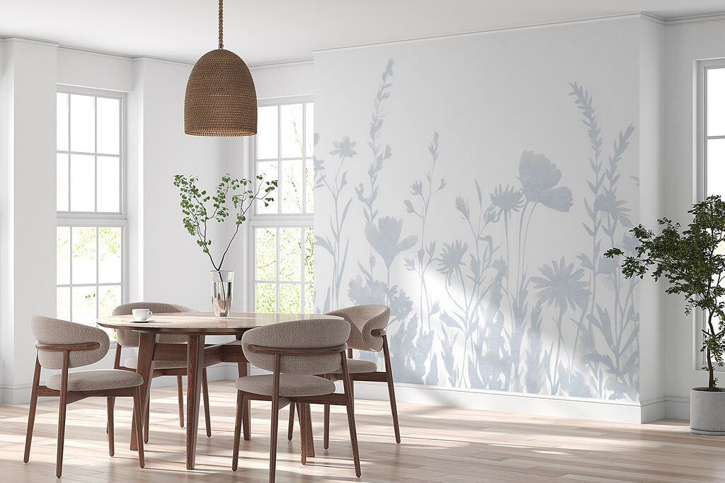 White flower silhouettes White flower silhouettes