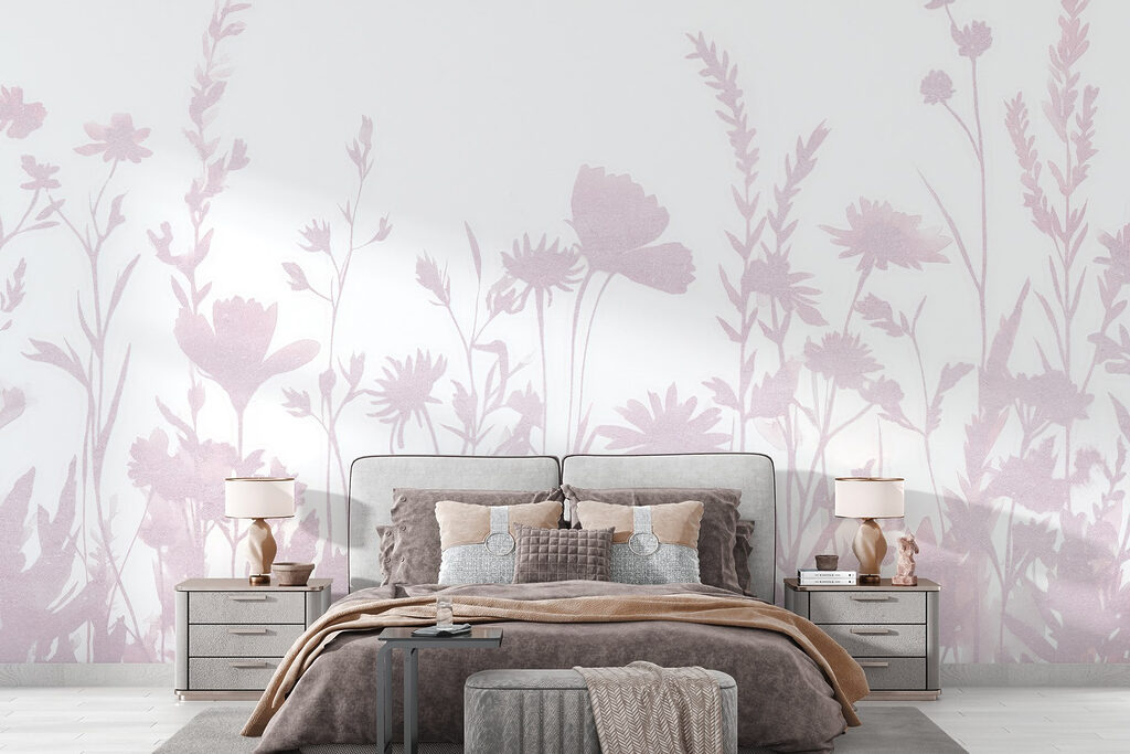 Soft silhouettes of delicate wildflowers