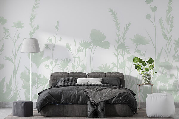 Desenho caprichoso de silhueta floral apresentado Desenho caprichoso de silhueta floral apresentado