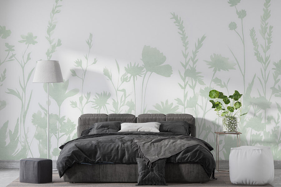 Desenho caprichoso de silhueta floral apresentado