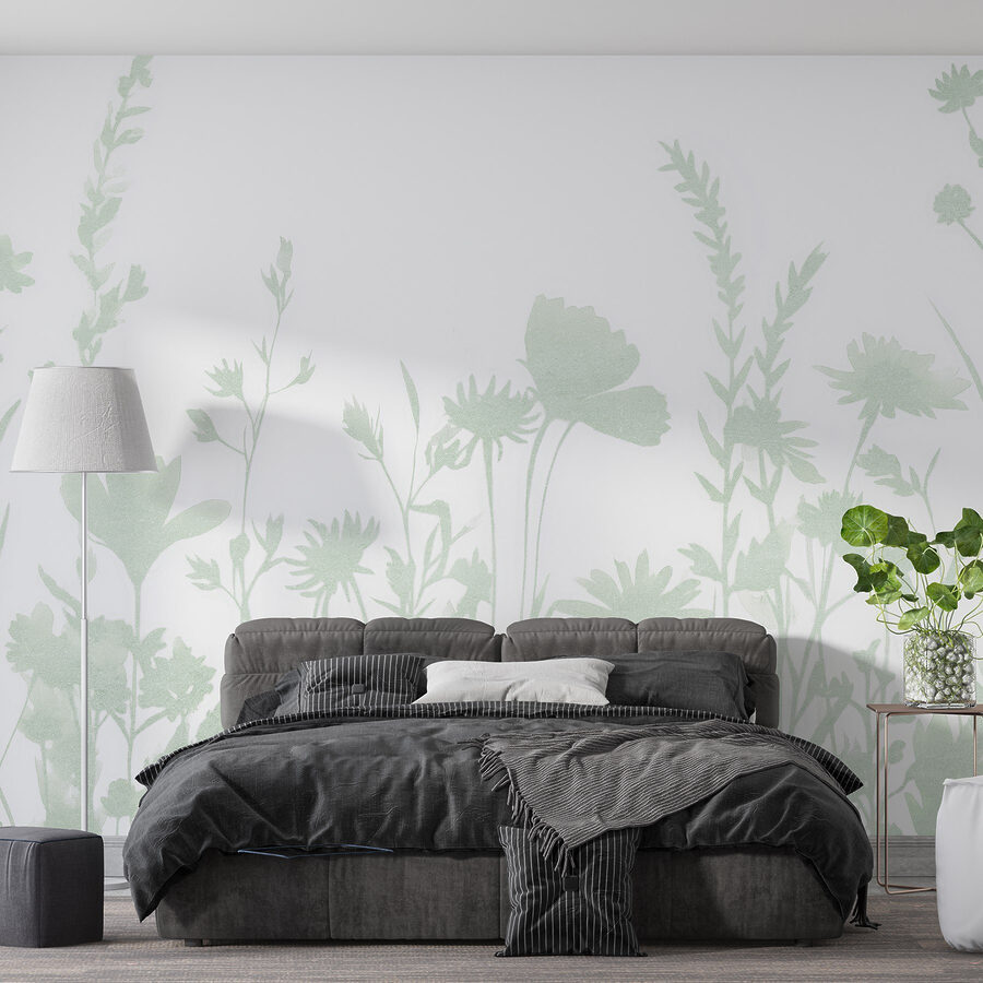 Desenho caprichoso de silhueta floral apresentado