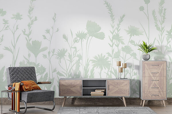 Desenho caprichoso de silhueta floral apresentado Desenho caprichoso de silhueta floral apresentado