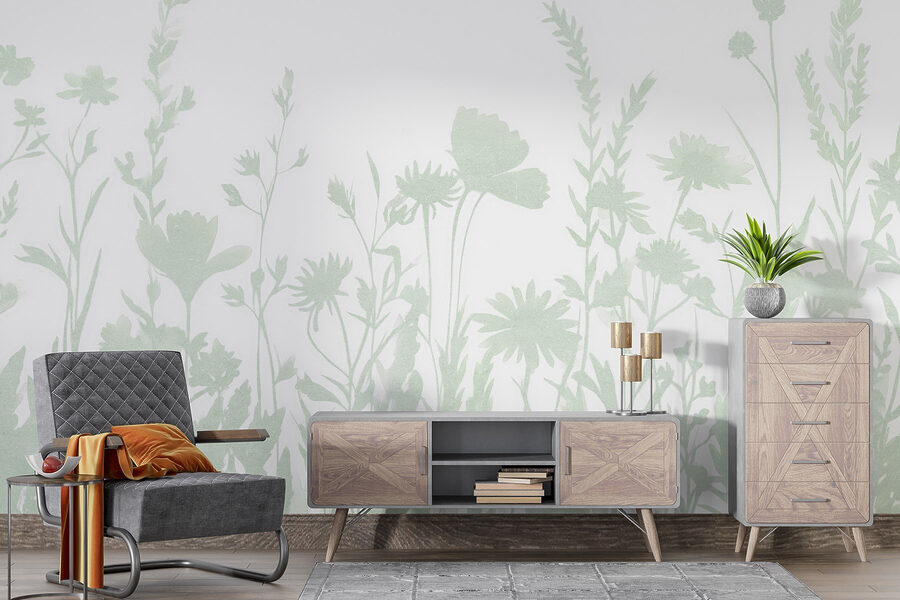 Desenho caprichoso de silhueta floral apresentado