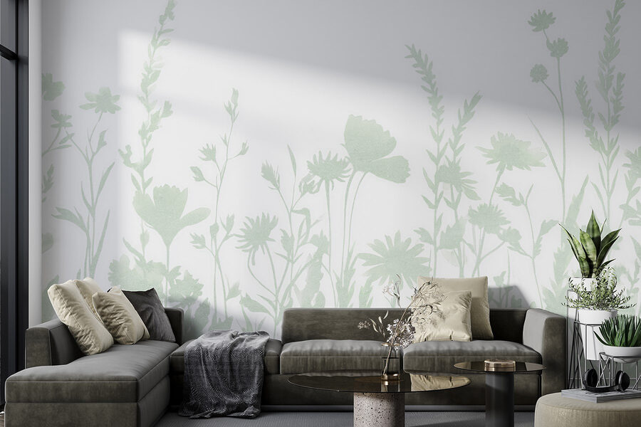 Desenho caprichoso de silhueta floral apresentado