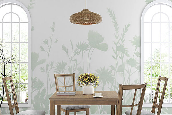 Desenho caprichoso de silhueta floral apresentado Desenho caprichoso de silhueta floral apresentado