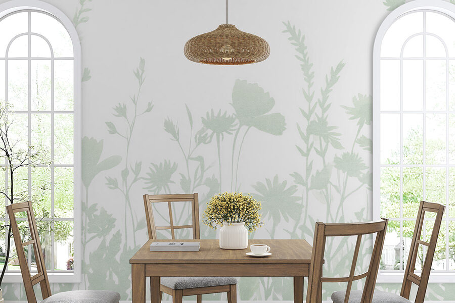 Desenho caprichoso de silhueta floral apresentado