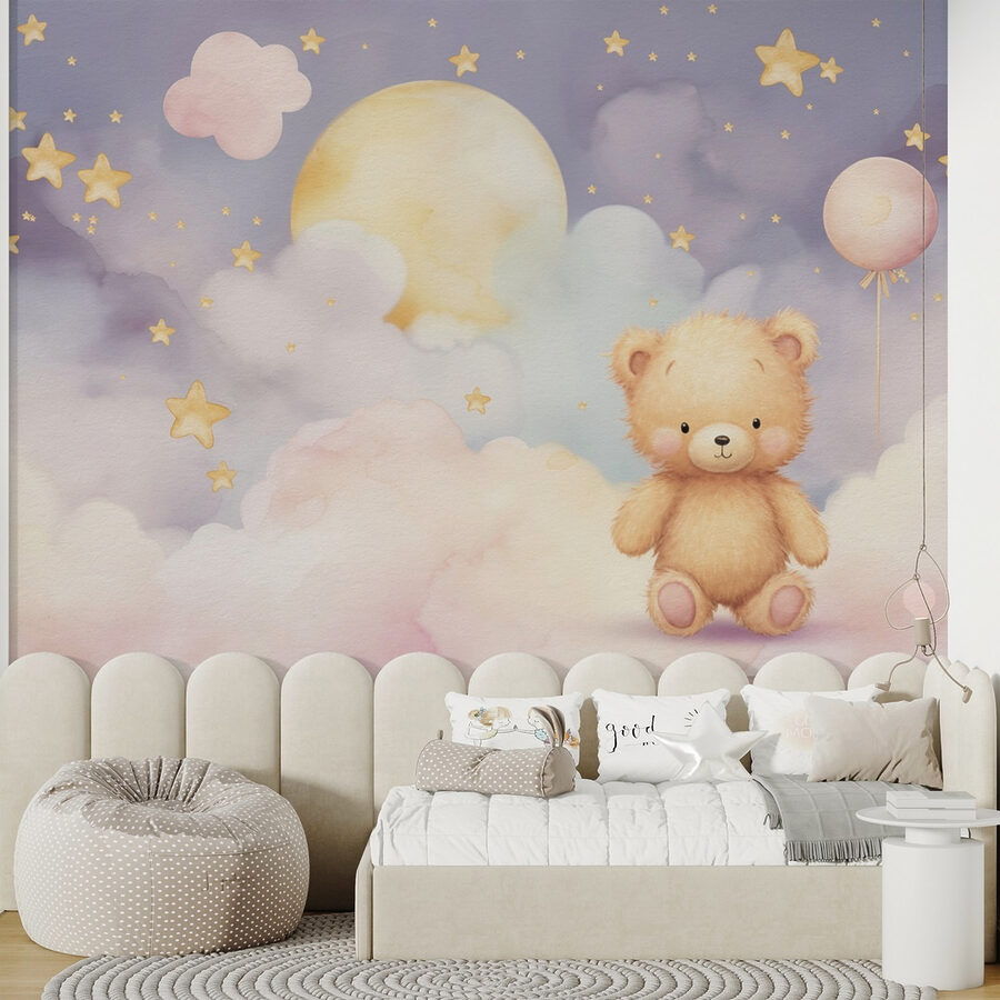 Papel de parede Urso de peluche sentado numa nuvem - Image 5