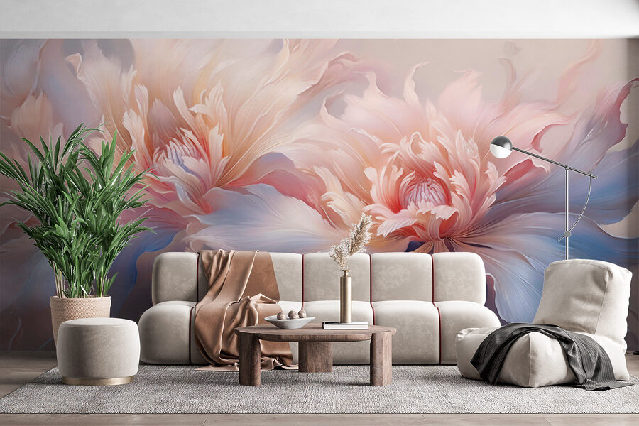 Flores delicadas em tons pastel suaves