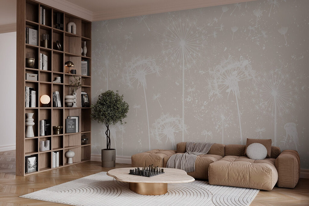 White dandelion flowers