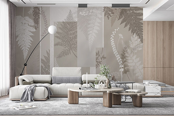 Padrão floral cinzento e branco Padrão floral cinzento e branco