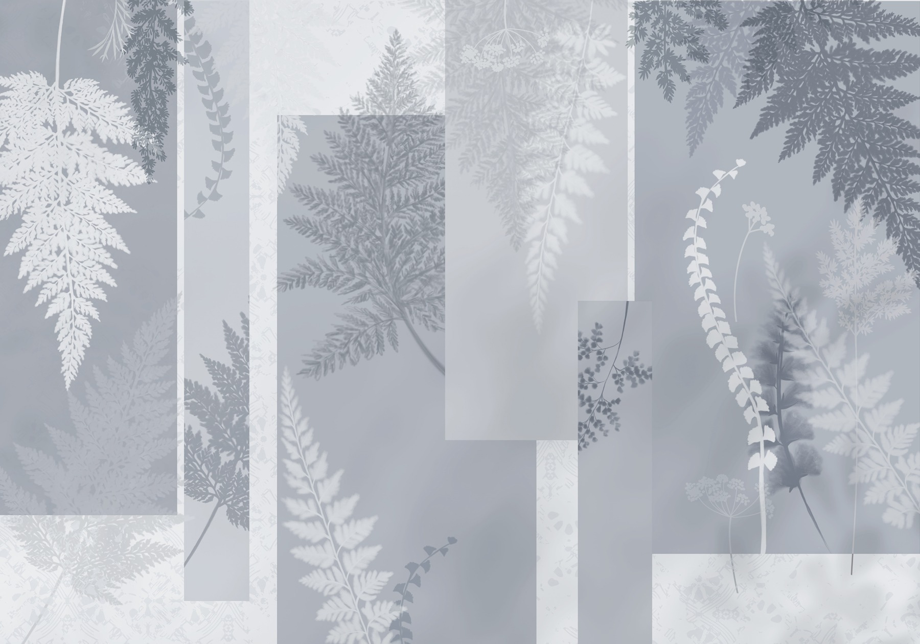 Grey and white floral pattern