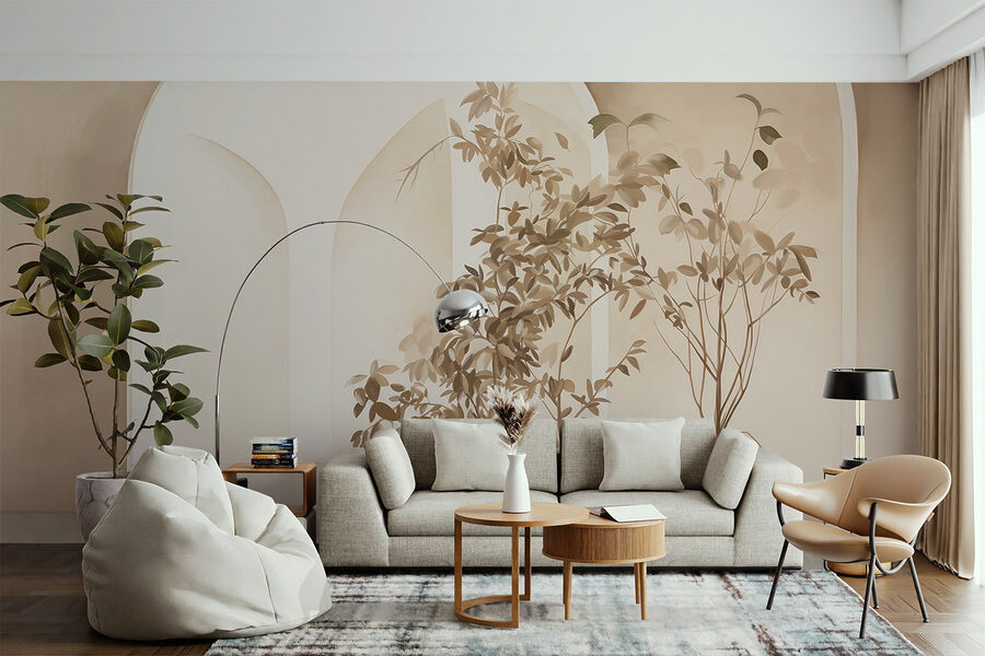 Grupo de plantas em vaso numa sala